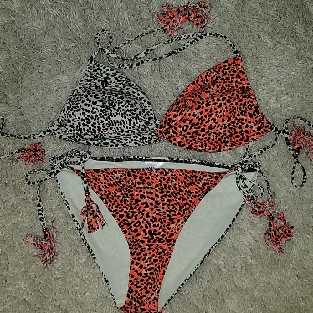 H&M Two Piece Leopard Print Bikini